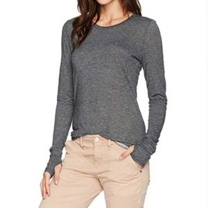Michael Stars Brooklyn Long Sleeve Thumbhole Crew Neck Shirt in Oxide OS…
